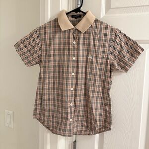 Burberry Plaid Shirt with Beige Collar women